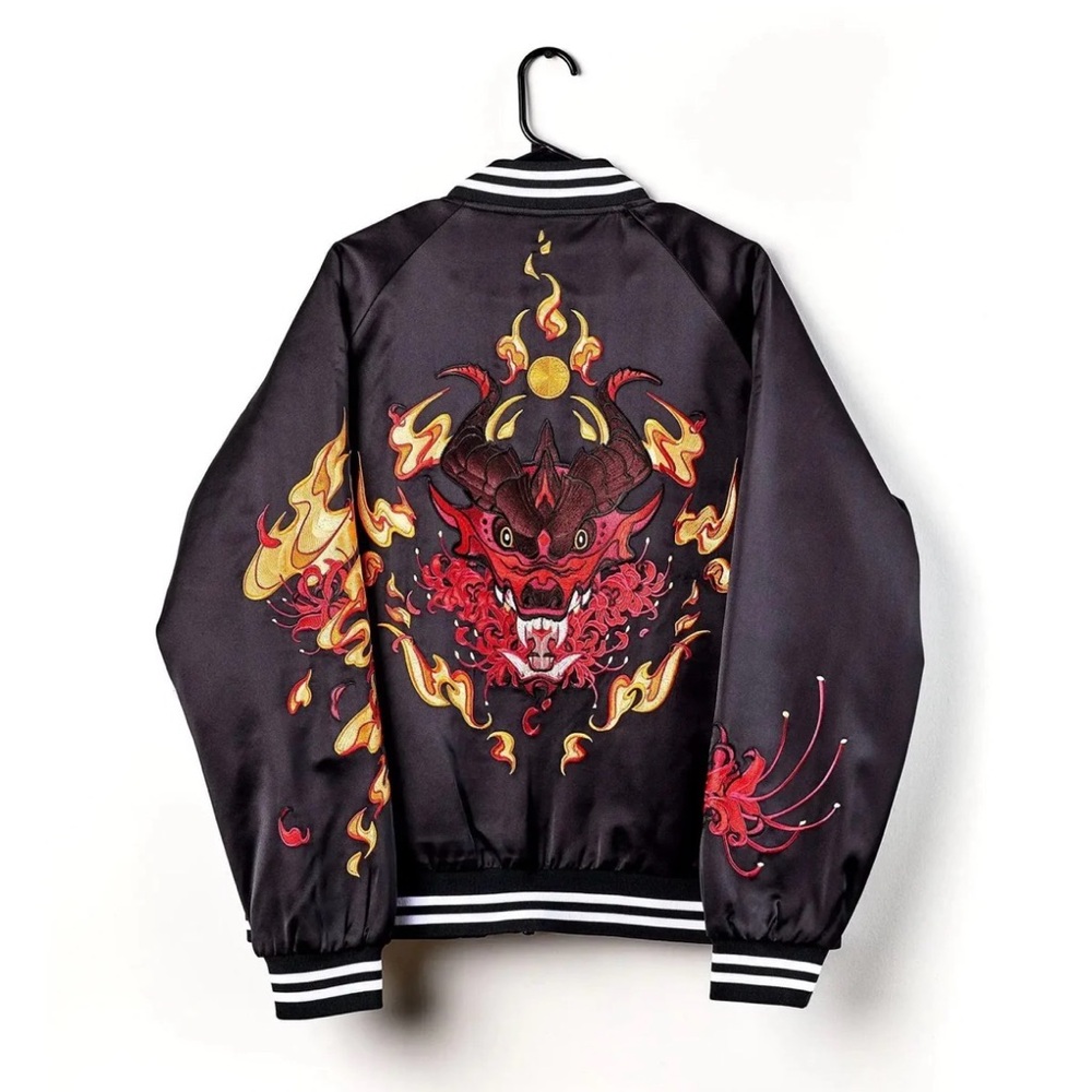 Dispel Red Dragon Sukajan Bomber Jacket Size S Unisex NWT - Picture 2 of 16